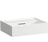 Laufen kartell lavabo sobre encimera, sin agujero para grifo, con rebosadero, 450x340mm, h818330a001091, color: blanco