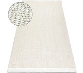 Alfombra nano fj86b espina de pescado, bucle, tejido plano blanco 80x150 cm