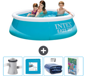 Paquete de piscina - intex - alrededor - 183x183x51 cm + accesorios cb124