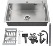 Lonheo max 2 en1 fregadero cocina cepillado 68x45x19cm con distribuyor jabón escurridor cesta,modelo ue