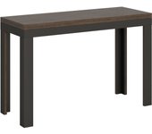 Mesa tipo libro 120x45/90 cm linea double nogal estructura antracita