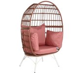 Sillón de jardín dkd home decor 99 x 71 x 147 cm metal terracota ratán sintético blanco