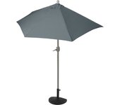 Sombrilla semicircular balcón terraza uv 50+ poliéster/aluminio 3kg con un alcance de 270 cm antracita con soporte 04_0003851