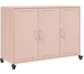 Aparador | aparador de comedor | armario de cocina de acero laminado en frío rosa 100,5x39x72 cm cfw56266
