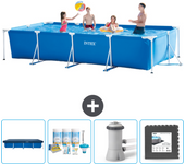 Paquete de piscina - intex - rectángulo - 450x220x84 cm + accesorios cb3