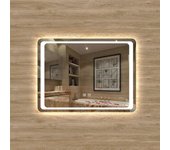 Espejo de baño led 90×65cm,antivaho,luminosidad regulable,dos botones,interruptor táctil