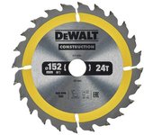 Dewalt dt1930-qz - hoja para sierra circular portátil para construcción 152x20mm 24d atb +20°