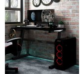 Escritorio gaming led con patas en z negro 90x60x75 cm