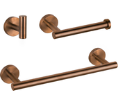 Valaz accesorios de baño en oro rosa mate con protección pvd redondo toallero 40cm+ percha+ portarrollos - 1percha