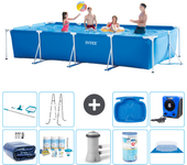 Paquete de piscina - intex - rectángulo - 450x220x84 cm + accesorios a327