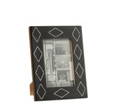Marco rectangular con rombo para foto en resina negra de 16x22cm