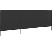 Paravientos de playa de 3 paneles tela gris antracita 400x160cm