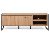 Base mueble tv roble antracita 160 x 55 x 40 h cm (denver54)