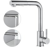 Cecipa max grifo de cocina mezclador con ducha extraíble, 2 modos de ducha, grifo para fregadero giratorio 360 en acero inoxidable cepillado