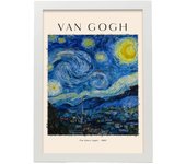 Nacnic lámina poster de noche estrellada cuadros decorativos para tu hogar estampados impresiones de pared inspiradas en van gogh a3 con marcos blanco