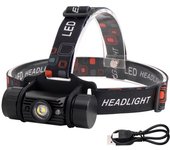 Linterna frontal led de inducción, linterna frontal de aluminio con carga usb para exteriores, impermeable, para pesca y fiestas