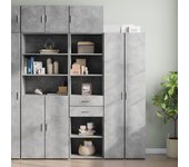 Mueble de almacenaje | armario estrecho madera ingeniería gris hormigón 50x42,5x225 cm cfw461155