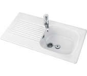 Fregadero con 1 seno villeroy et boch tudor blanco 92 x 51 cm