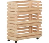 Maison exclusive - carrito para verduras madera maciza de pino 77x30x80 cm