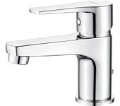 Ibergrif m11057 grifo lavabo, grifo baño, mezclador monomando lavabo, agua fría y caliente, latón, cromado
