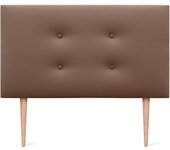 Dhome cabecero de polipiel premium pro con 2 hileras de botones y patas cabezal tapizado cama lujo (arcilla, 105cm)