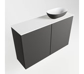 Mondiaz fowy 80cm mueble fondo reducido dark grey. lavabo sobre mueble poole posición derecho sin orificios dark grey