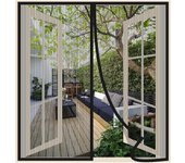 Cortinas, cortina magnética autosellante, puerta de malla engrosada, puerta mosquitera antimosquitos, con imán, tamaño 100*100cm negro
