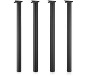 Juego 4 patas pies acero inoxidable negro mesa mueble adjustable regulable altura ø60mm 870mm