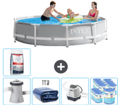 Paquete de piscina - intex - alrededor - 305x305x76 cm + accesorios cb56