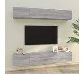 4 piezas muebles de tv | mueble de salón | mesa de tv gris sonoma 100x30x30 cm cfw58545