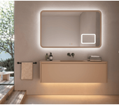 Espejo led retroiluminado duomo 120x80 negro mate - tecnología triled - antivaho - panel táctil on/off - espejo aumento x3