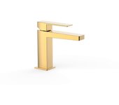 Tres 20210301or slim grifo monomando para lavabo color oro 24k
