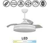 Lámpara ventilador de techo espartano con aspas retráctiles transparentes plegables