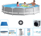 Paquete de piscina - intex - alrededor - 366x366x76 cm + accesorios a1970