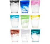 Lote de 9 vasos h&h vidrio alabastro colores surtidos cl 35 (colores mixtos)