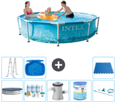 Paquete de piscina - intex - alrededor - 305x305x76 cm + accesorios a1321