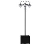 Juego de 3 faroles solares, lámpara de pie de metal con macetero, iluminación exterior 60x55x189cm, ip44, decoración para jardín y balcón