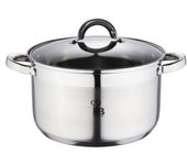 Cacerola con tapa de cristal renberg 9 l acero inoxidable plateado (28 x 16,5 cm)
