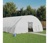 Invernadero con estructura de acero blanco 96 m2 16x6x2,85 m