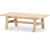 Mesa baja jardin 125x65 de madera y ceramica beige - bisbal