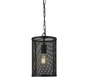 Searchlight fishnet 1 ljus rund pendel mesh matt svart, e27