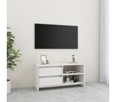 Mueble para tv de madera maciza de pino blanco 80x31x39 cm