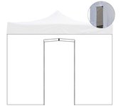 Lona lateral impermeable blanca 6x2mt con puerta enrollable para cenador plegable 3x6mt