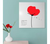 Reloj de pared calendario cuadrado diseño floral moderno papavero