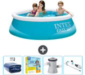 Paquete de piscina - intex - alrededor - 183x183x51 cm + accesorios cb12