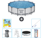 Paquete de piscina - bestway - alrededor - 427x427x122 cm + accesorios cb36