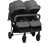 Carrito para gemelos de acero gris oscuro y negro v6363 unico / gris