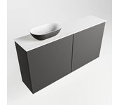 Mondiaz fowy 100cm mueble fondo reducido dark grey. lavabo sobre mueble poole posición izquierda 1 orificio dark grey