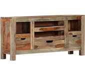 Aparador | aparador de comedor | armario de cocina de madera maciza de sheesham gris 100x30x50 cm cfw45337