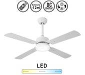 Ventilador de techo con luz silencioso dc con mando hupe blanco 107 cm invierno-verano color luz regulable